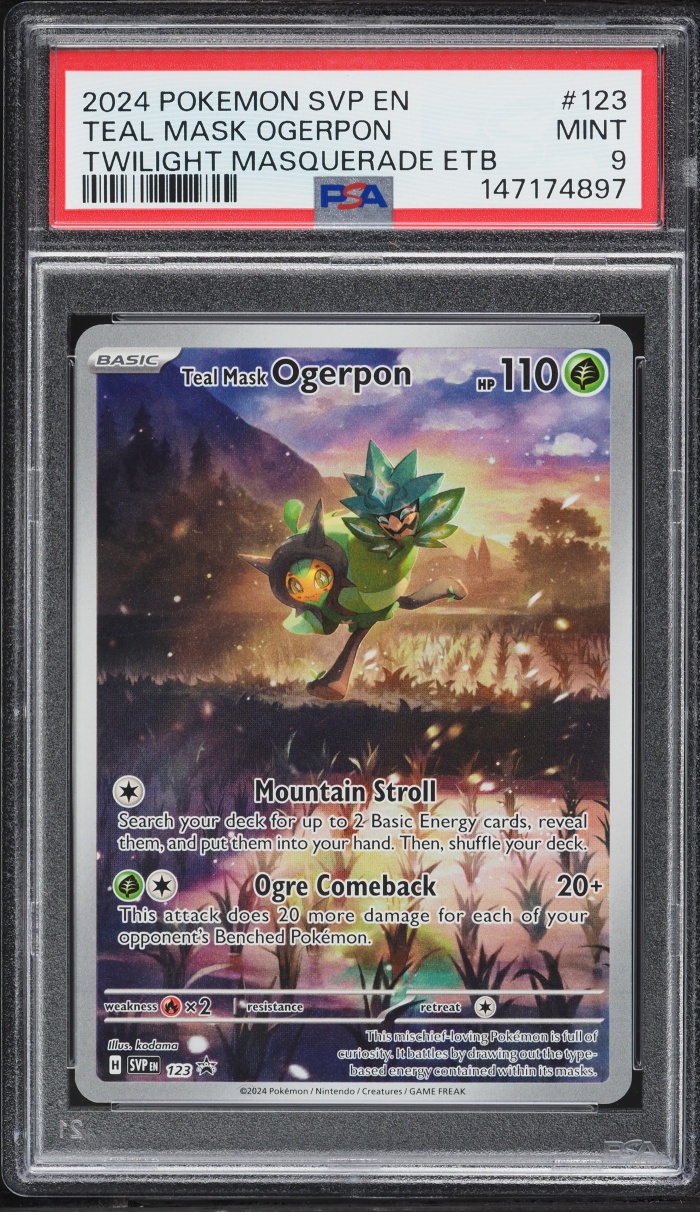 2024 Pokemon SV Promo Twilight Masquerade ETB Alt Art Teal Mask Ogerpon #123 PSA 9 MINT