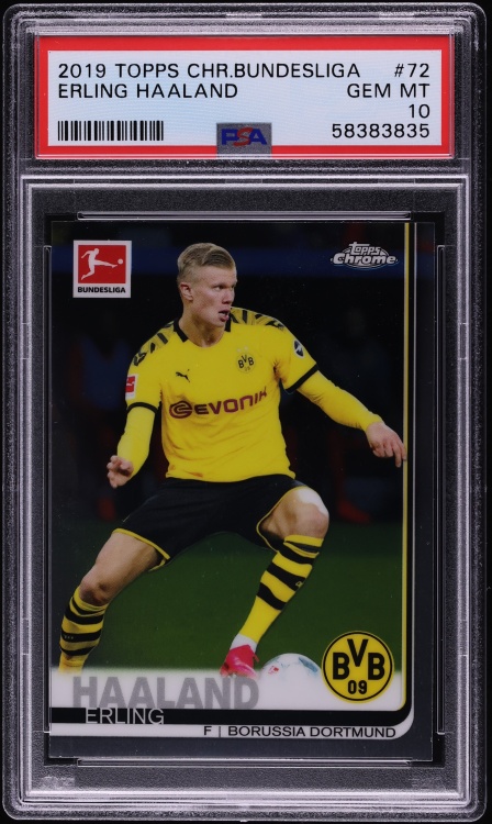 2019 Topps Chrome Bundesliga Erling Haaland ROOKIE #72 PSA 10 GEM MINT