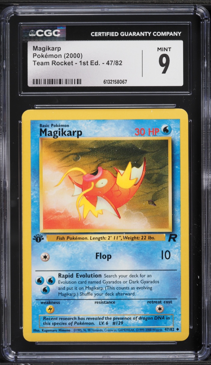 2000 Pokemon Team Rocket 1st Edition Magikarp #47 CGC 9 MINT