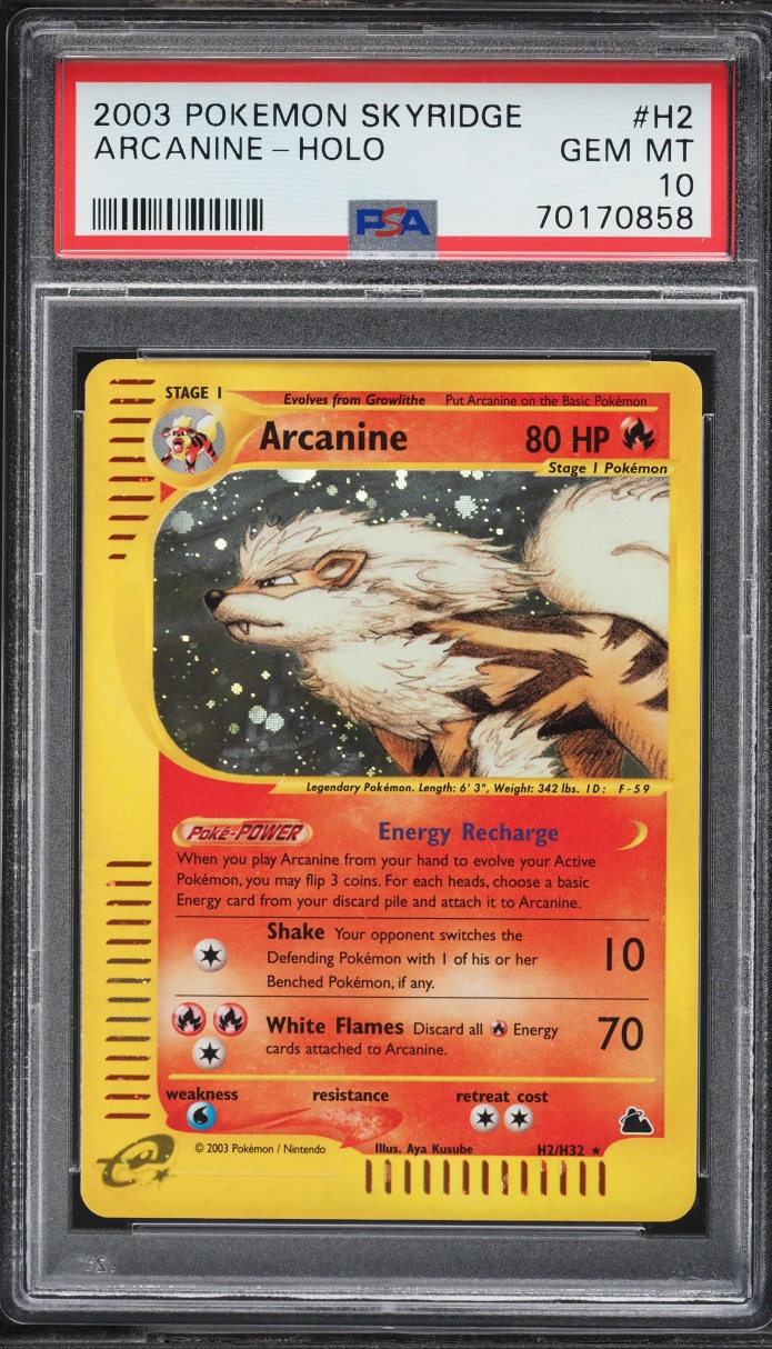 2003 Pokemon Skyridge Holo Arcanine #H2 PSA 10 GEM MINT