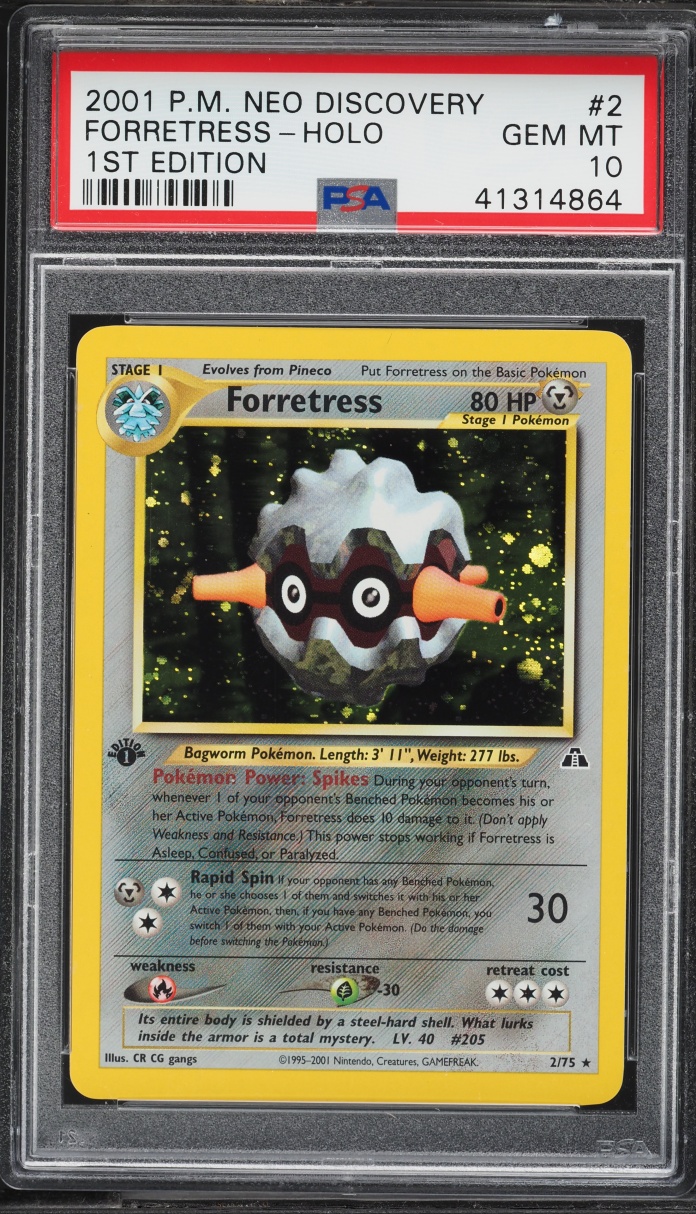 2001 Pokemon Neo Discovery 1st Edition Holo Forretress #2 PSA 10 GEM MINT