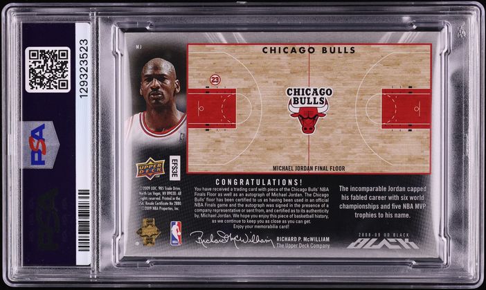 2008 Upper Deck Black MJ Signed Floor Michael Jordan RELIC AUTO DNA 10 /23 #MJ PSA AUTH