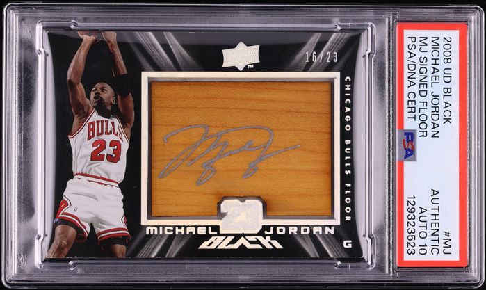 2008 Upper Deck Black MJ Signed Floor Michael Jordan RELIC AUTO DNA 10 /23 #MJ PSA AUTH
