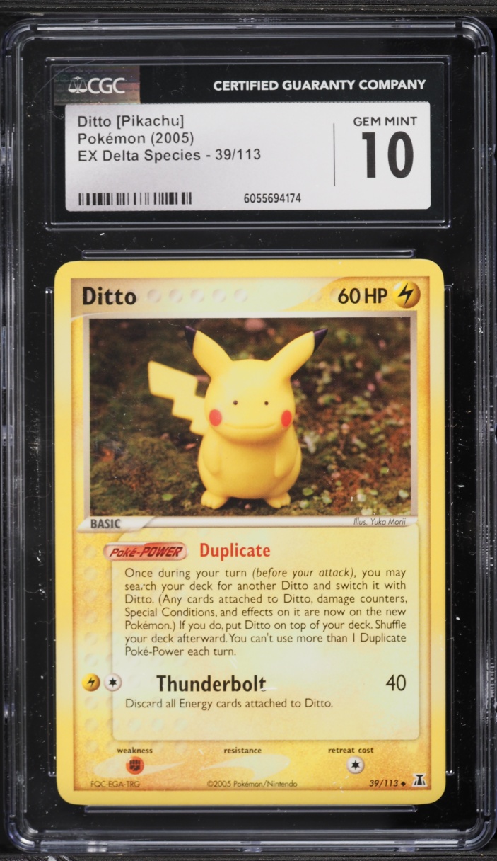 2005 Pokemon EX Delta Species Ditto Pikachu #39 CGC 10 GEM MINT