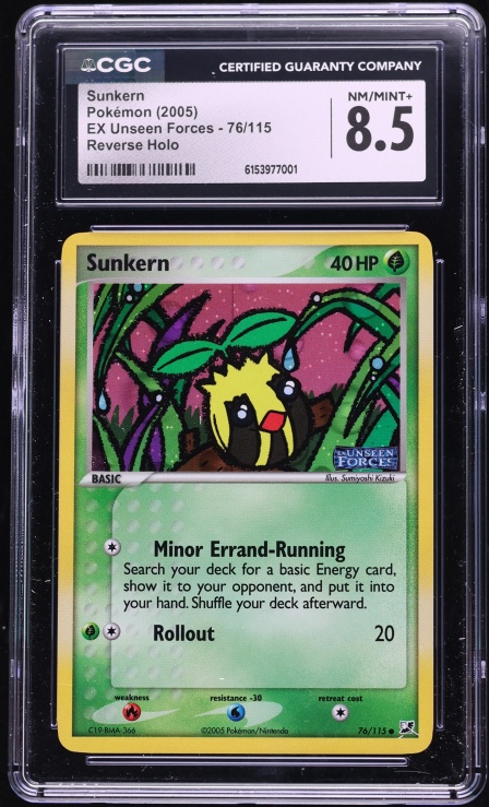 2005 Pokemon EX Unseen Forces Reverse Holo Sunkern #76 CGC 8.5 NM-MT+