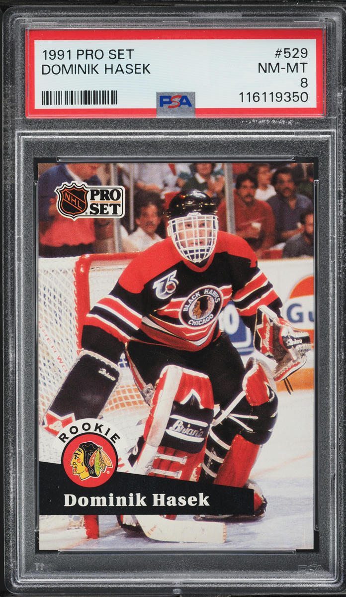 1991 Pro Set Hockey Dominik Hasek ROOKIE #529 PSA 8 NM-MT