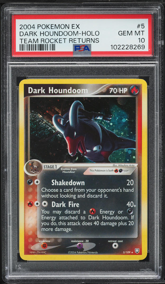 2004 Pokemon EX Team Rocket Returns Holo Dark Houndoom #5 PSA 10 GEM MINT