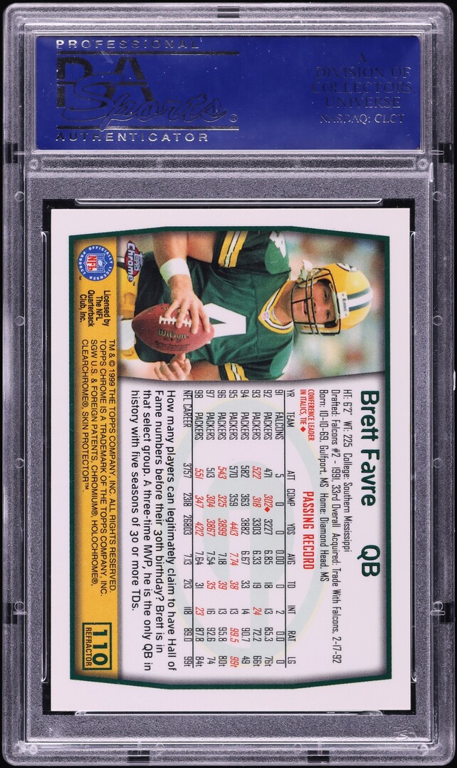 1999 Topps Chrome Refractor Brett Favre #110 PSA 10 GEM MINT