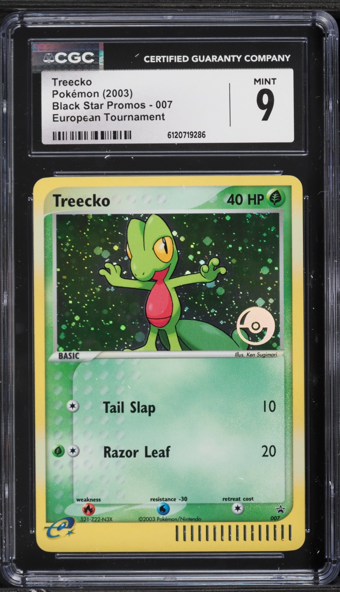 2003 Pokemon Black Star Promo European Tournament Cosmos Holo Treecko #7 CGC 9 MINT