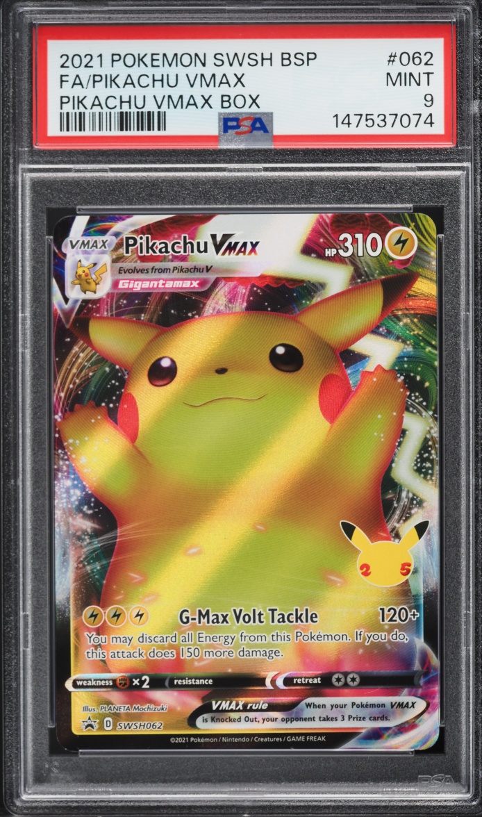 2021 Pokemon SWSH Promo Celebrations Premium Full Art Pikachu VMAX #SWSH062 PSA 9 MINT