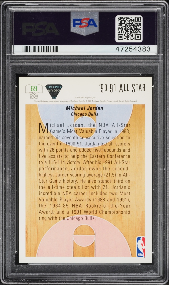 1991 Upper Deck Basketball Michael Jordan #69 PSA 9 MINT