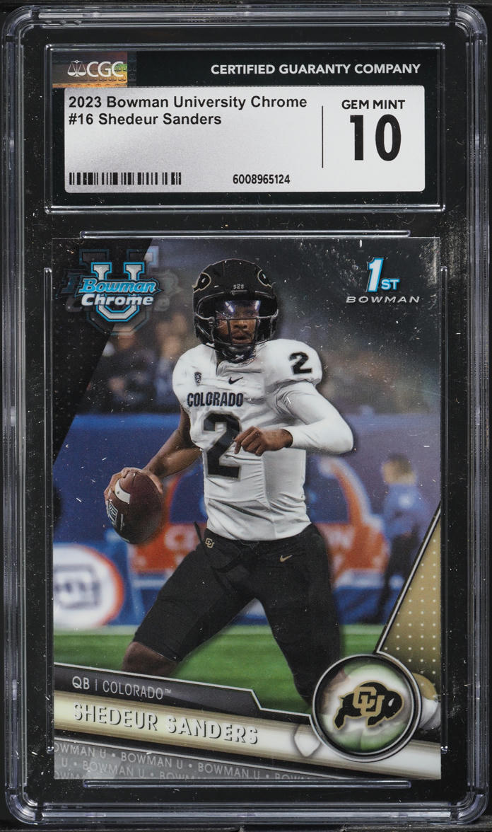 2023 Bowman Chrome University Shedeur Sanders ROOKIE #16 CGC 10 GEM MINT