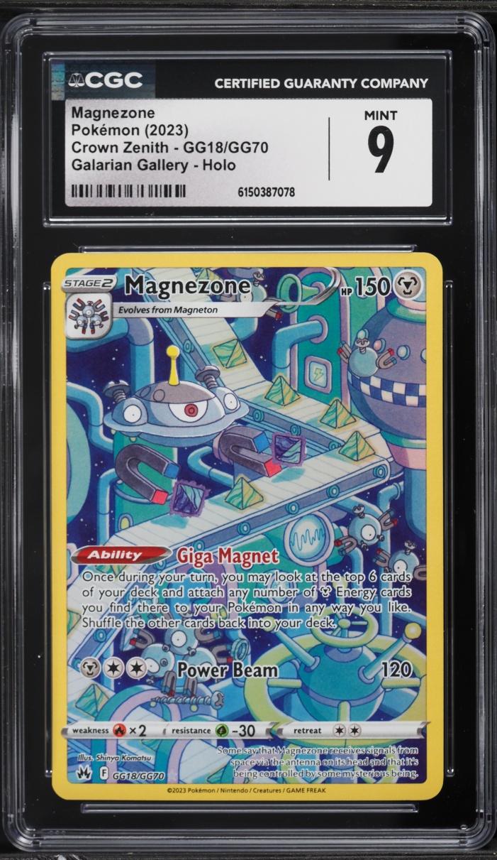 2023 Pokemon Sword & Shield Crown Zenith Galarian Gallery Full Art Magnezone #GG18 CGC 9 MINT