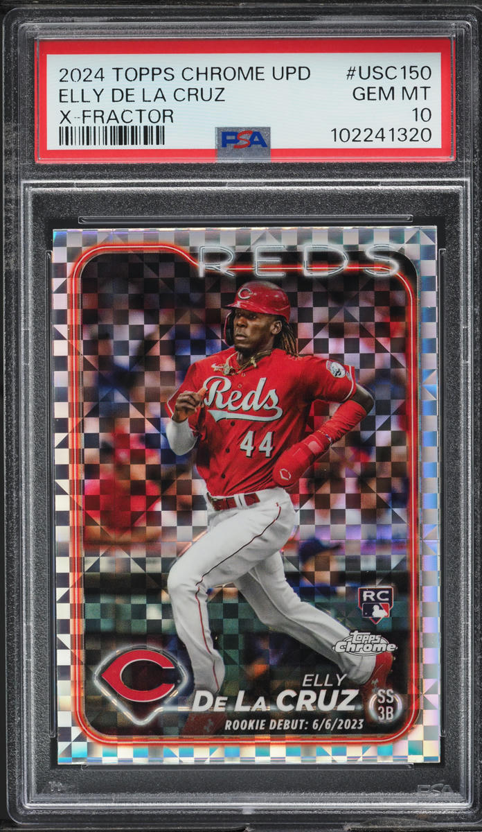 2024 Topps Chrome Update X Fractor Elly De La Cruz ROOKIE #USC150 PSA ...