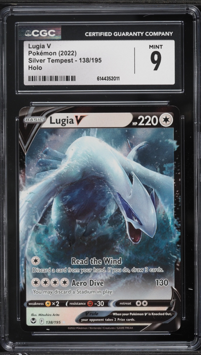 2022 Pokemon Sword & Shield Silver Tempest Holo Lugia V #138 CGC 9 MINT