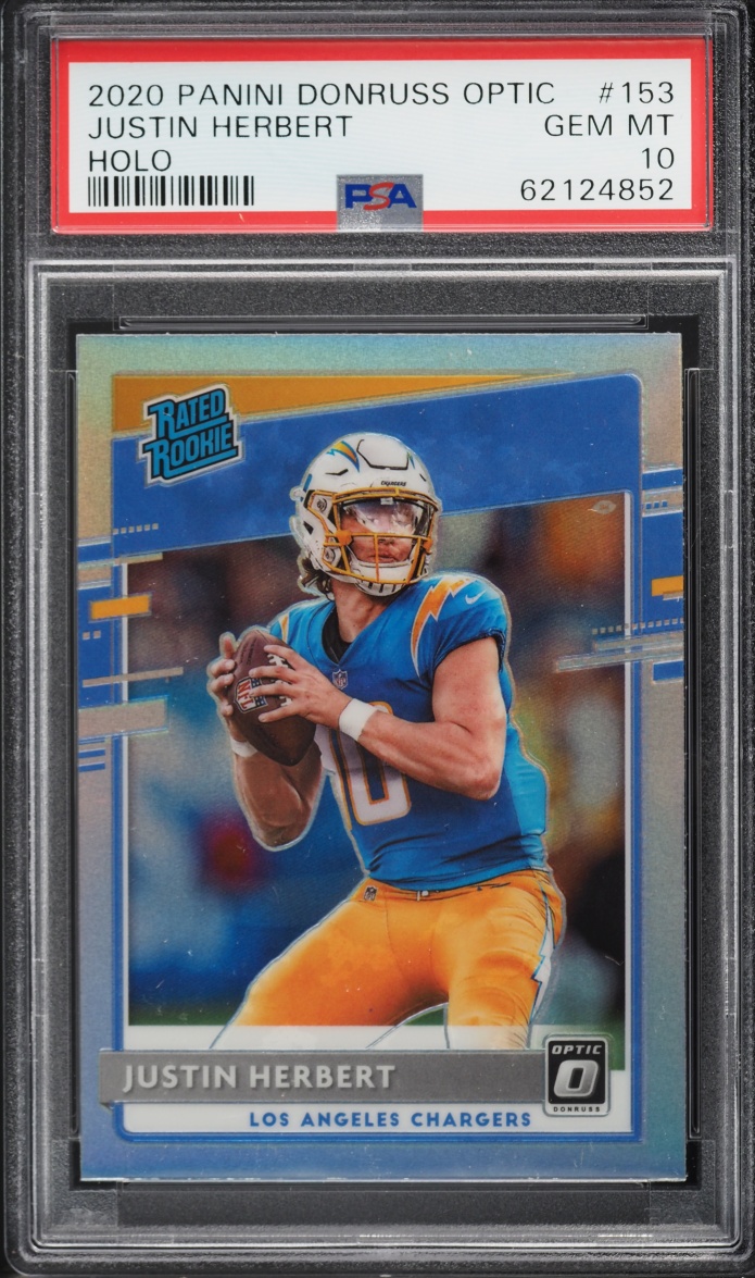 2020 Donruss Optic Holo Justin Herbert ROOKIE #153 PSA 10 GEM MINT