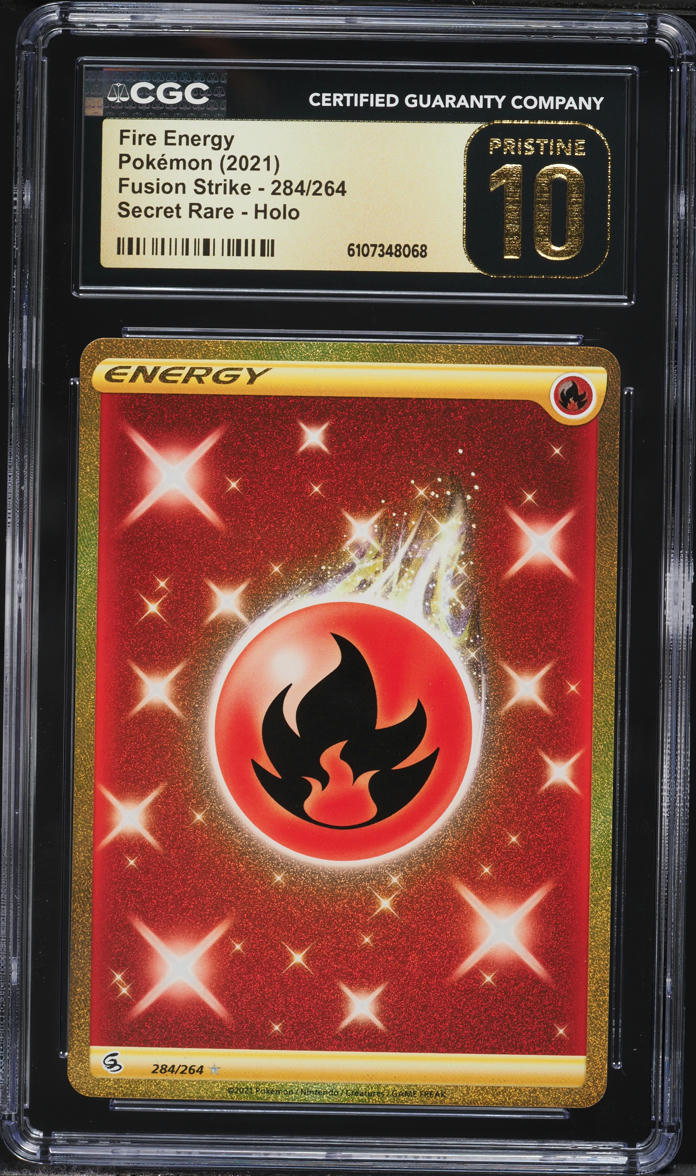 2021 Pokemon Sword & Shield Fusion Strike Gold Rare Fire Energy #284 CGC 10 PRISTINE