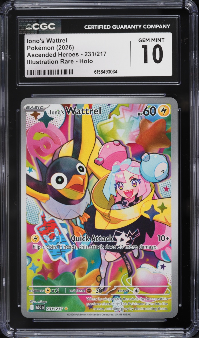 2026 Pokemon Mega Evolution Ascended Heroes IR Iono's Wattrel #231 CGC 10 GEM MINT