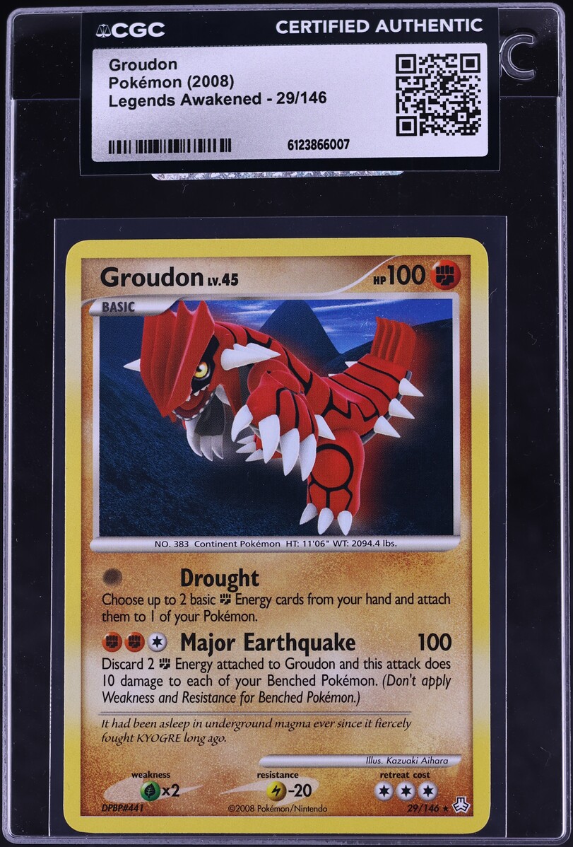 2008 Pokemon Diamond & Pearl Legends Awakened Groudon #29 CGC AUTH