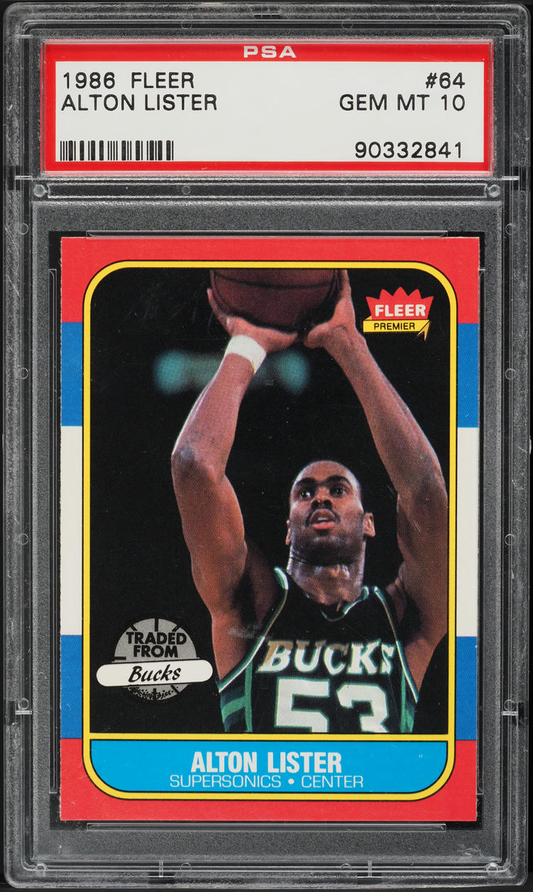 1986 Fleer Basketball Alton Lister #64 PSA 10 GEM MINT