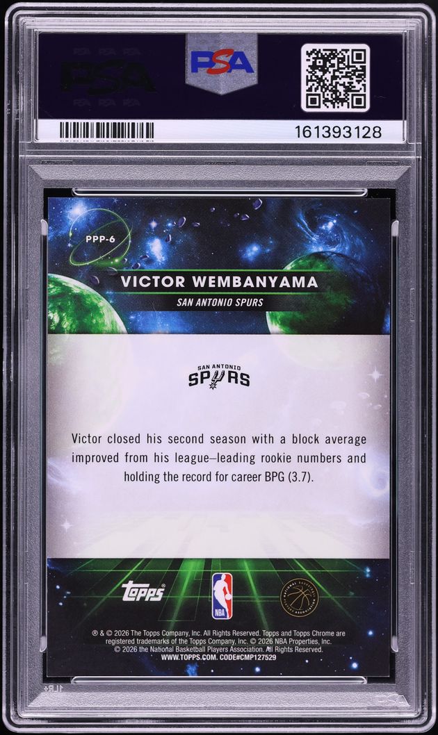 2025 Topps Chrome Cosmic Planetary Pursuit Pluto Victor Wembanyama #PPP-6 PSA 10 GEM MINT