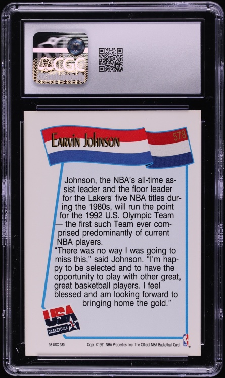 1991 Hoops USA Magic Johnson #578 CGC 9 MINT