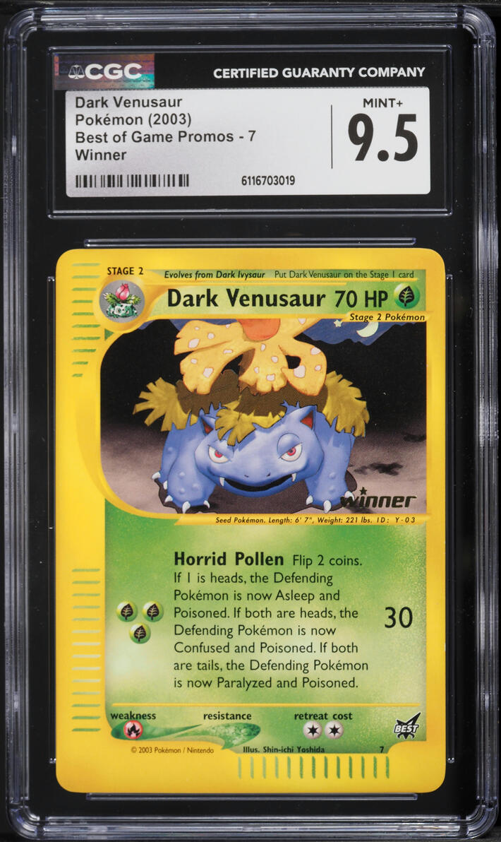 2003 Pokemon Best Of Game Promo Winner Dark Venusaur #7 CGC 9.5 MINT+