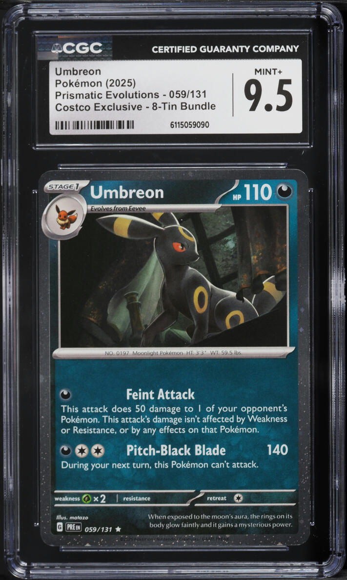 2025 Pokemon Scarlet & Violet Prismatic Evolutions Costco Exclusive Umbreon #59 CGC 9.5 MINT+