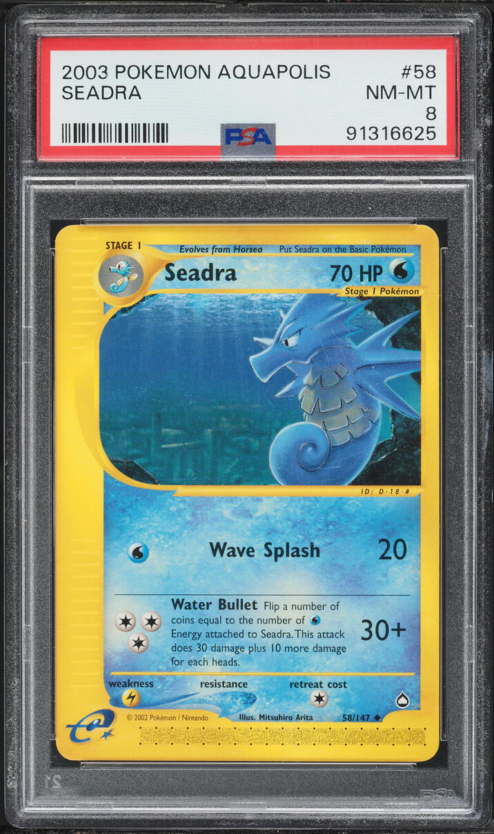 2003 Pokemon Aquapolis Seadra #58 PSA 8 NM-MT