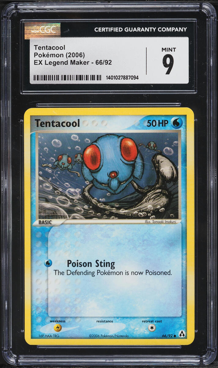 2006 Pokemon Ex Legend Maker Tentacool #66 CGC 9 MINT