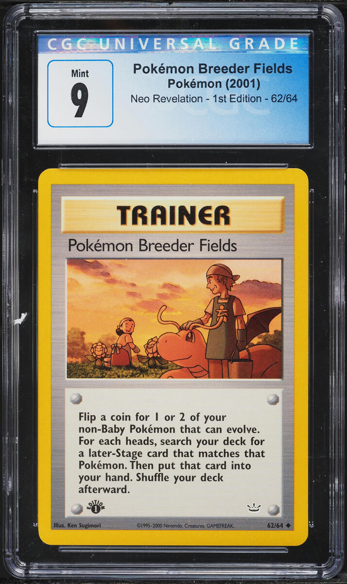 2001 Pokemon Neo Revelation 1st Edition Pokemon Breeder Fields #62 CGC 9 MINT