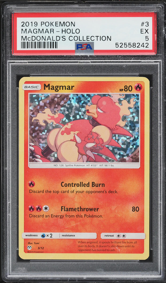 2019 Pokemon McDonald's Collection Holo Magmar #3 PSA 5 EX