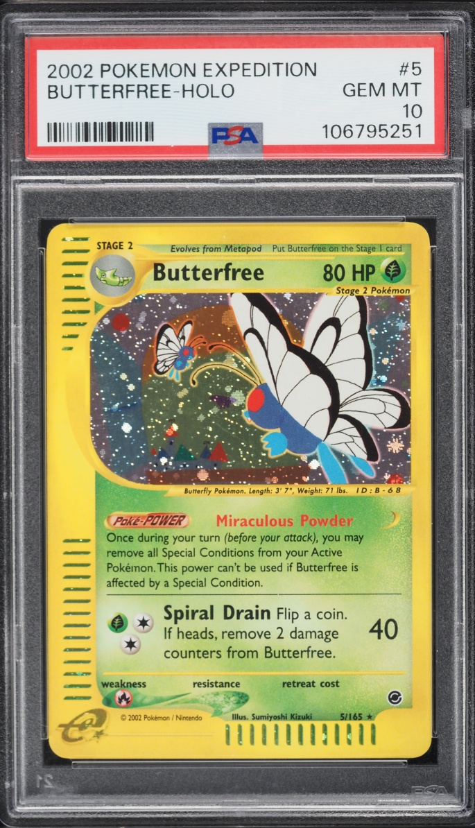 2002 Pokemon Expedition Holo Butterfree #5 PSA 10 GEM MINT