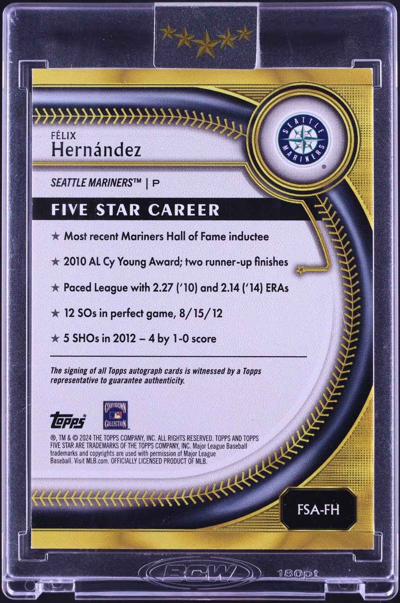 2024 Topps Five Star  Felix Hernandez AUTO /75 #FSA-FH