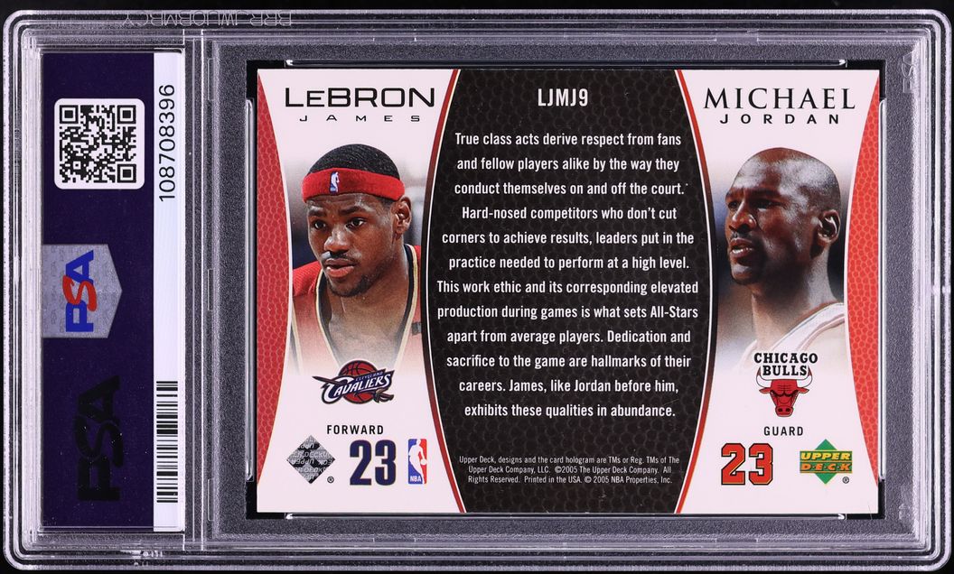 2005 Upper Deck MJ LB Bonus Pack LeBron James Michael Jordan #LJMJ9 PSA 10 GEM MINT