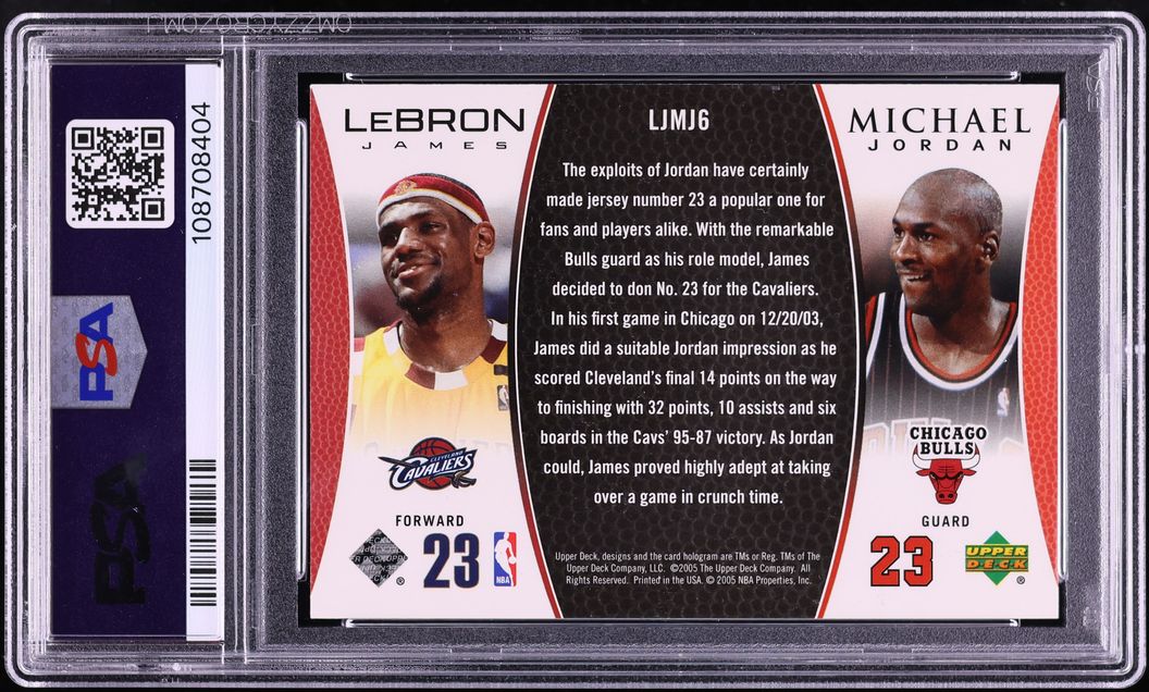 2005 Upper Deck MJ LJ Bonus Pack LeBron James Michael Jordan #LJMJ6 PSA 10 GEM MINT