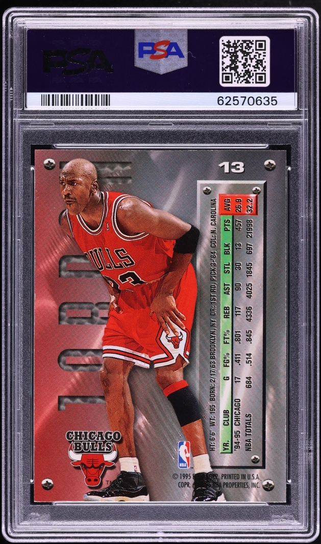 1995 Metal Silver Spotlight Michael Jordan #13 PSA 9 MINT
