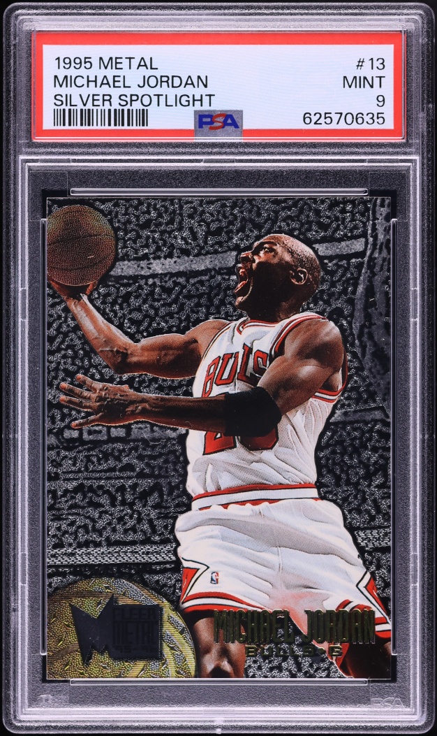 1995 Metal Silver Spotlight Michael Jordan #13 PSA 9 MINT