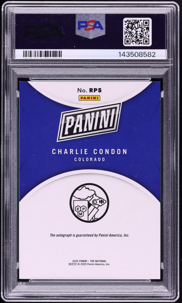 2025 Panini National Sports Collectors Convention Silver Charlie Condon RC AUTO /25 #5 PSA 8
