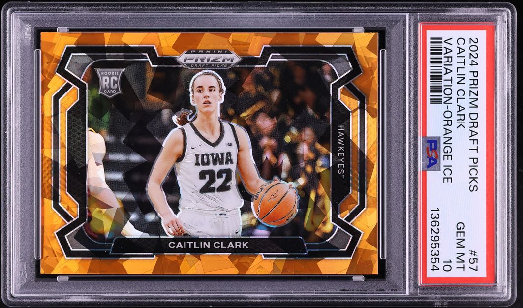 2024 Panini Prizm Draft Picks Orange Ice Caitlin Clark ROOKIE #57 PSA 10 GEM MINT