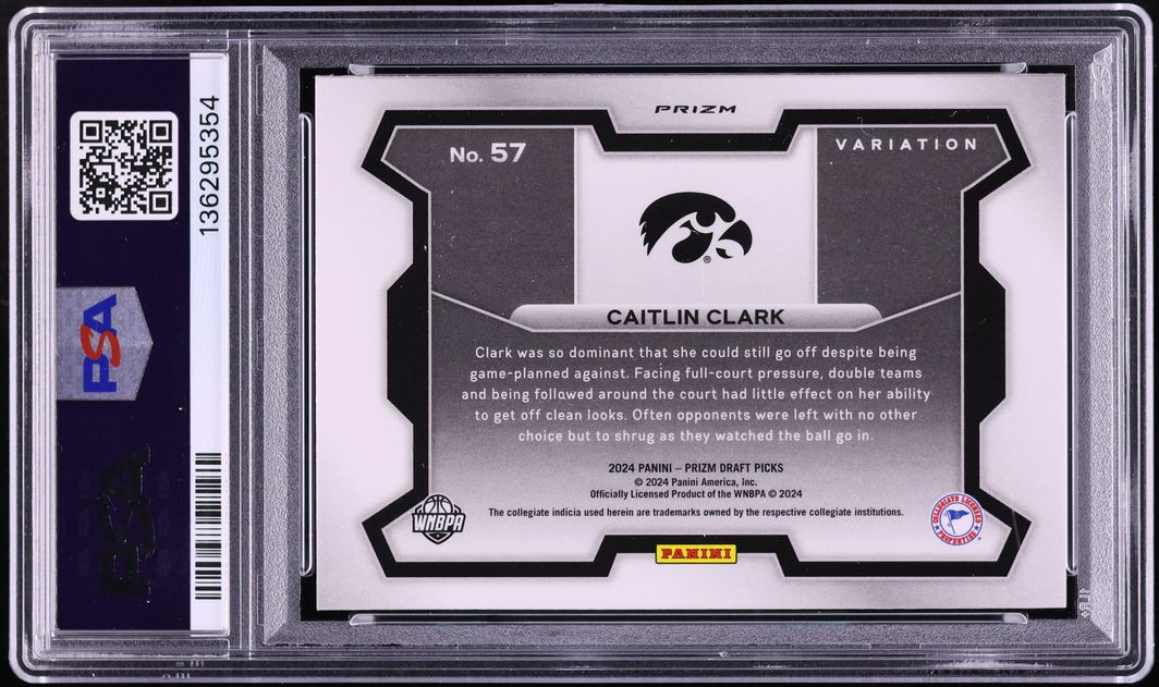 2024 Panini Prizm Draft Picks Orange Ice Caitlin Clark ROOKIE #57 PSA 10 GEM MINT