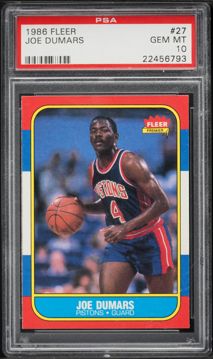 1986 Fleer Basketball Joe Dumars ROOKIE #27 PSA 10 GEM MINT