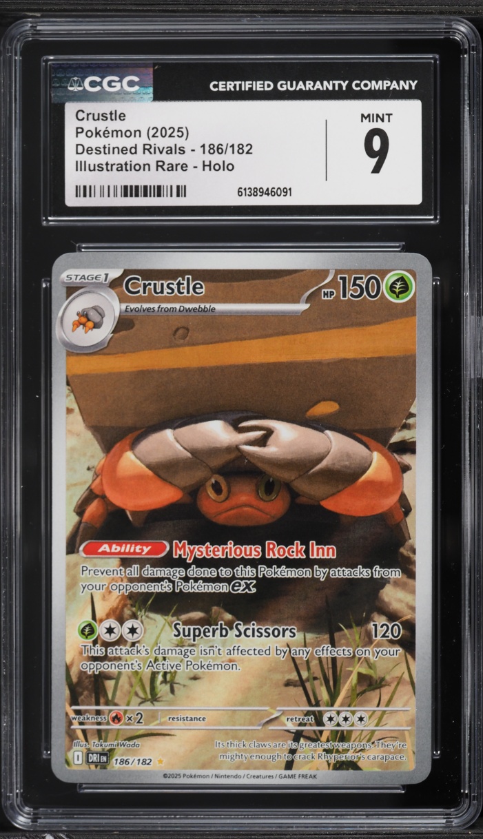 2025 Pokemon Scarlet & Violet Destined Rivals IR Crustle #186 CGC 9 MINT