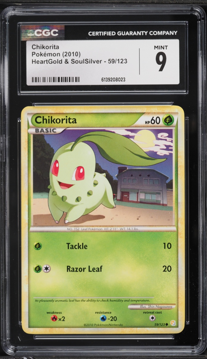 2010 Pokemon Heartgold & Soulsilver Chikorita #59 CGC 9 MINT