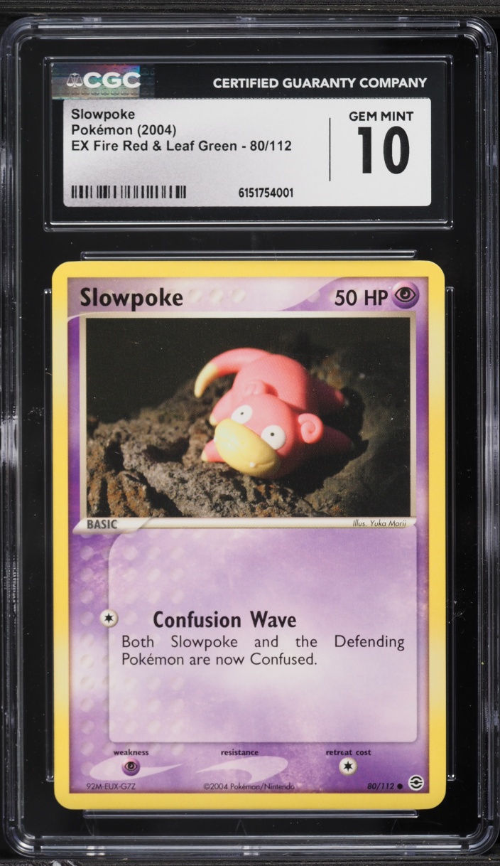 2004 Pokemon Ex Fire Red & Leaf Green Slowpoke #80 CGC 10 GEM MINT