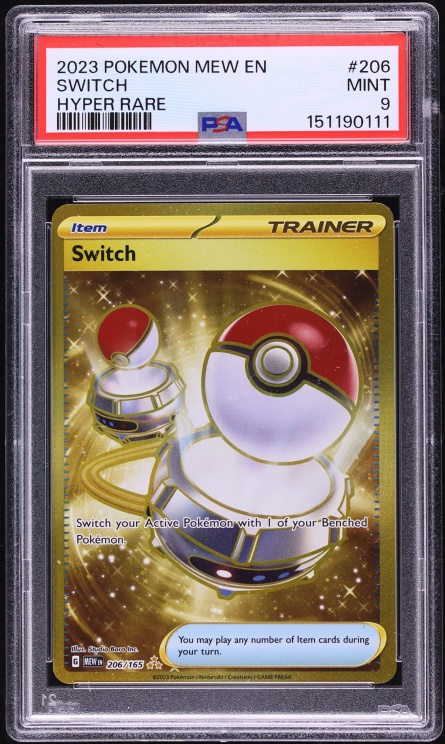 2023 Pokemon Scarlet & Violet 151 Gold Rare Switch #206 PSA 9 MINT