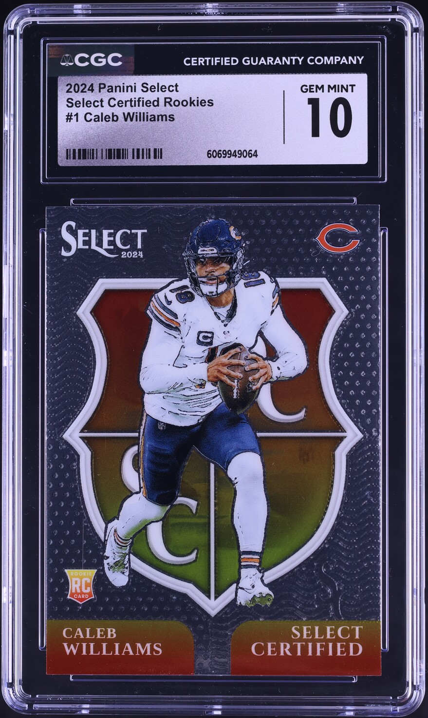 2024 Select Certified Caleb Williams ROOKIE #1 CGC 10 GEM MINT