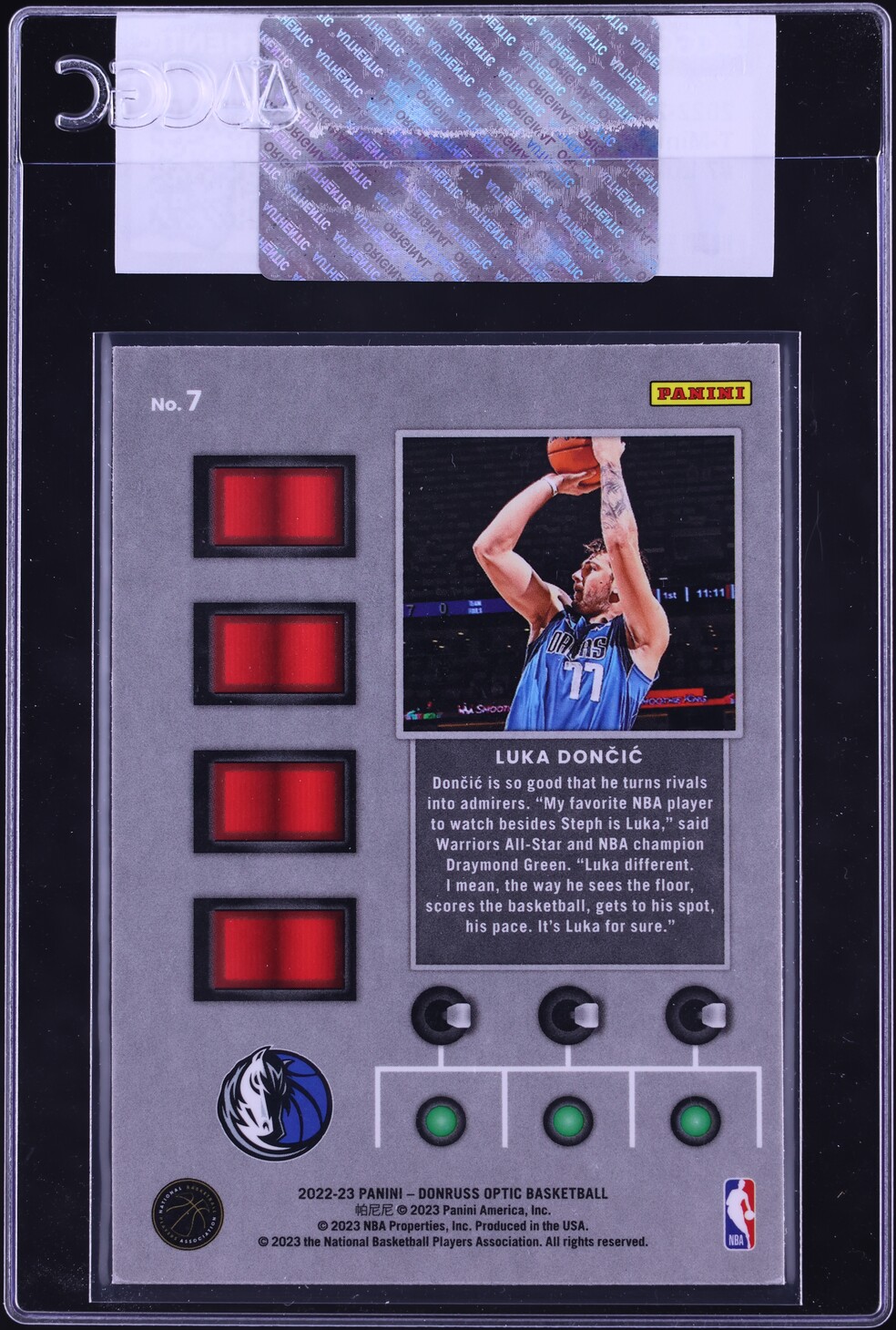 2022 Donruss Optic T-Minus 3...2...1 Luka Doncic #7 CGC AUTH