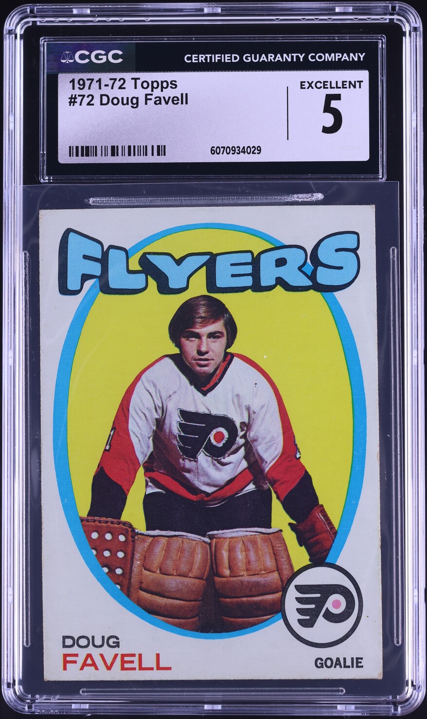 1971 Topps Hockey Doug Favell #72 CGC 5 EX