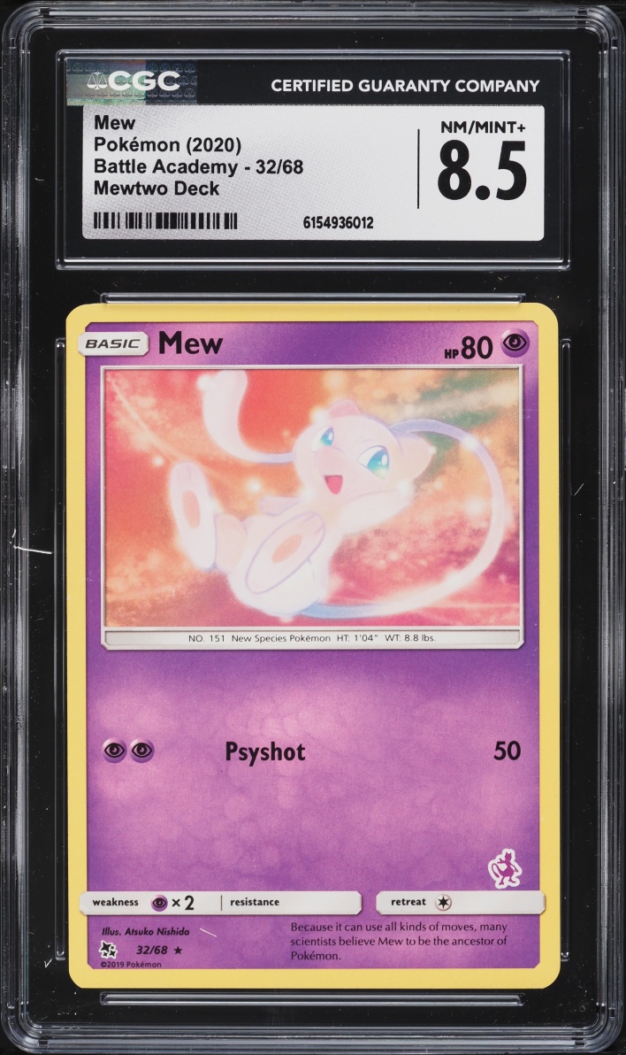 2020 Pokemon Sword & Shield Battle Academy Mewtwo Deck Mew #32 CGC 8.5 NM-MT+